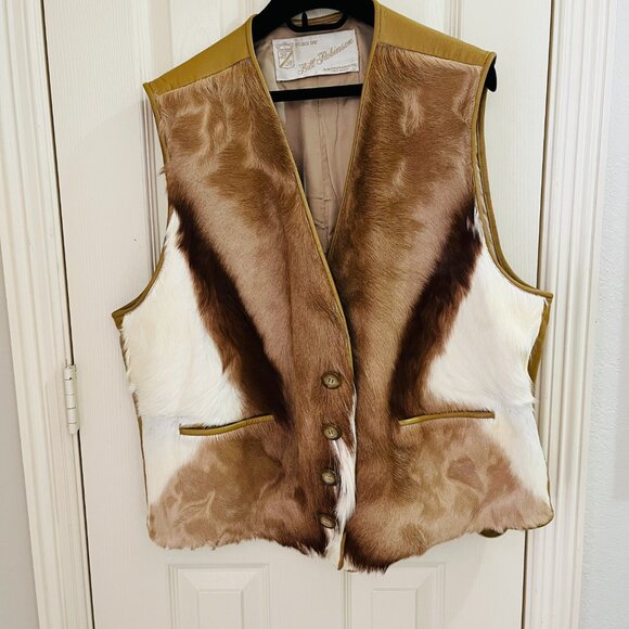 Vintage Bill Robinson cow hide vest size Large - Picture 3 of 17